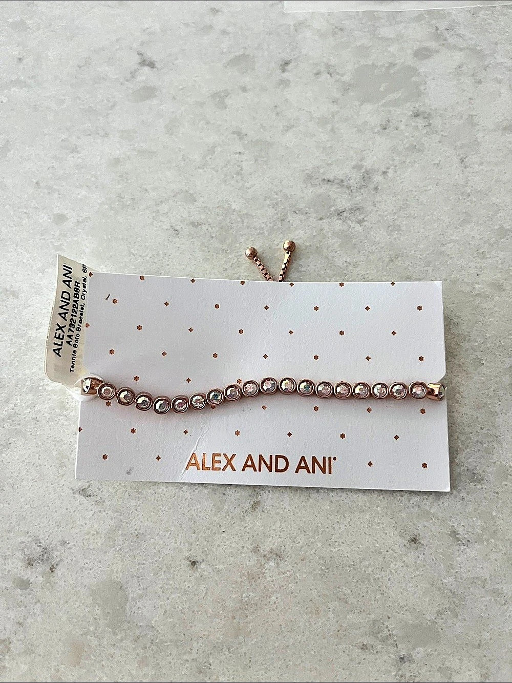 Alex and Ani Tennis Bolo Bracelet, Crystal Rose Gold